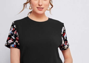 Blusa de manga con estampado floral